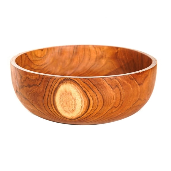 Round Teak Wood Bowl - Large