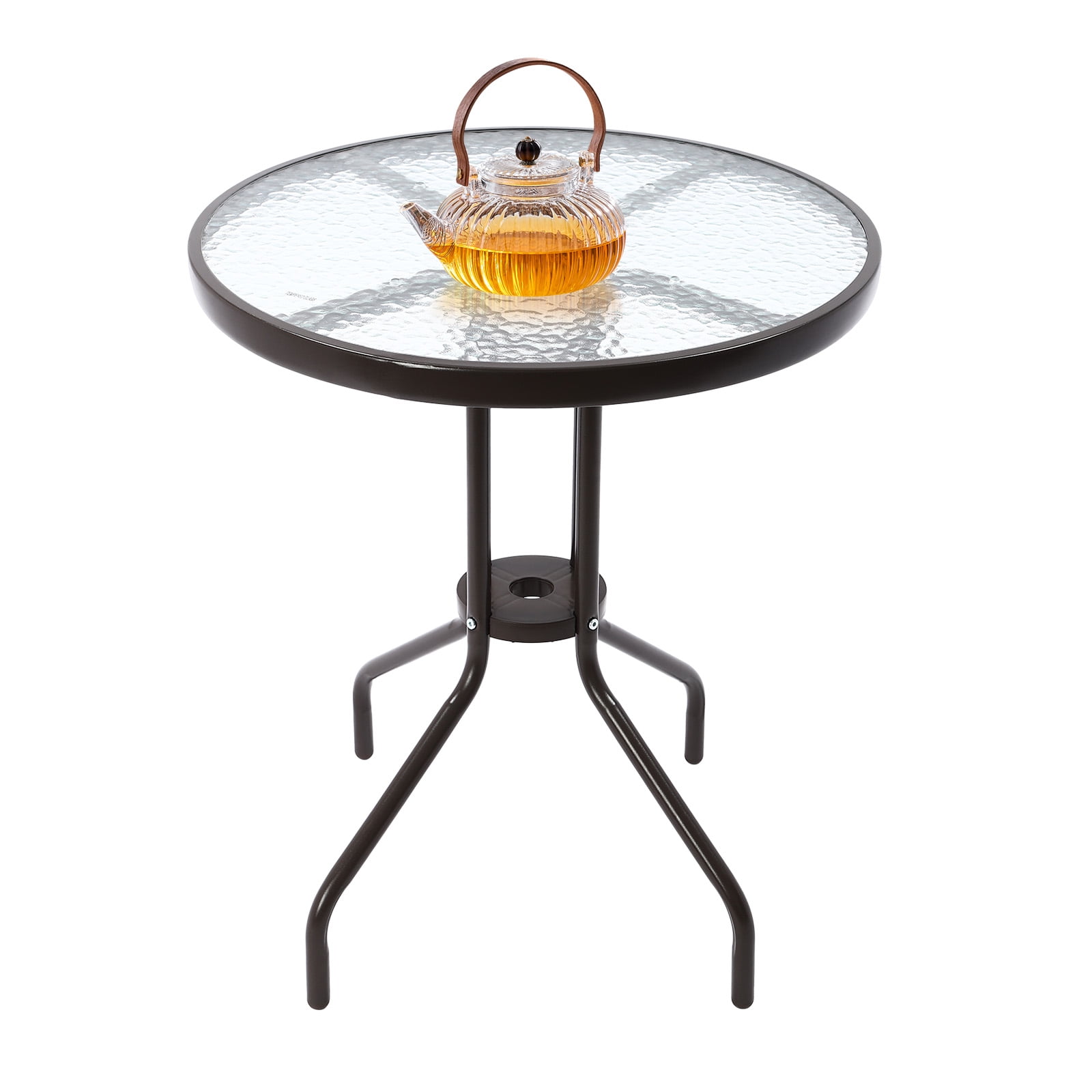 Round Tempered Glass Side Table - 24