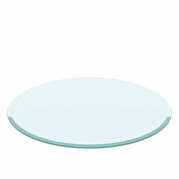 Round Tempered Glass Table Top Beveled Polished Edge Clear Replacement