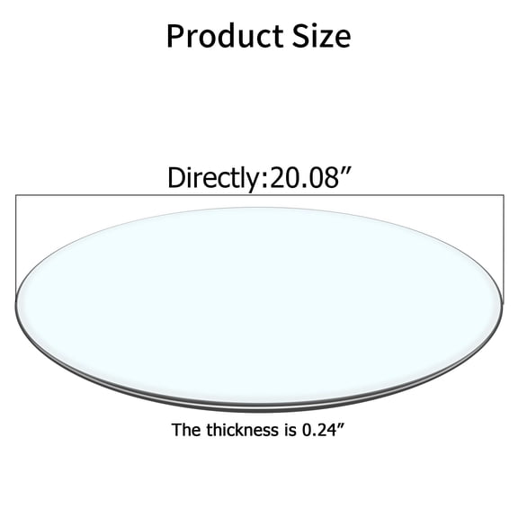 Round Tempered Glass Table Top Replacement Polished Edge, Transparent