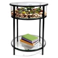 thumbnail image 1 of Round Terrarium Display End Table with Reinforced Glass in Black Iron- 20" Diameter, 26.5" Height- Great Indoor Decor for Any Home or Office- DIY Garden for Fern Moss Succulents Great, 1 of 3