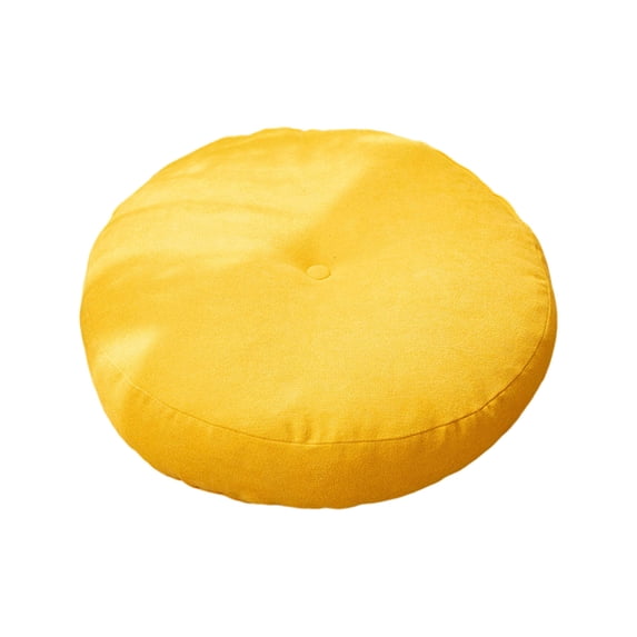 Round Thick Floor Pillow , Soft Seat Cushion Cozy Seat Pad Pads for Bedroom Living Room Office Chair Sofa , 16.5In Yellow