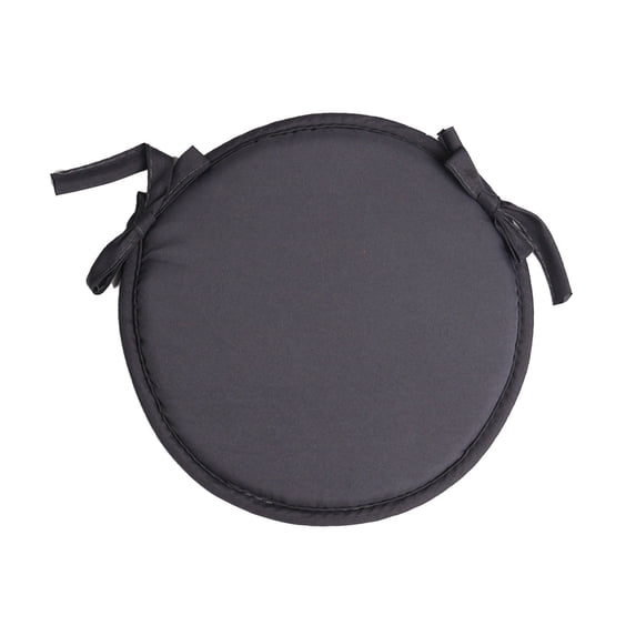 Round Thickened Sponge Seat Cushion For Home, Dark Gray, 15In Diameter - With Ties For Secure Fit, Comfortable Padding For Chairs - For Dining Room, Office, Living Room, Bedroom