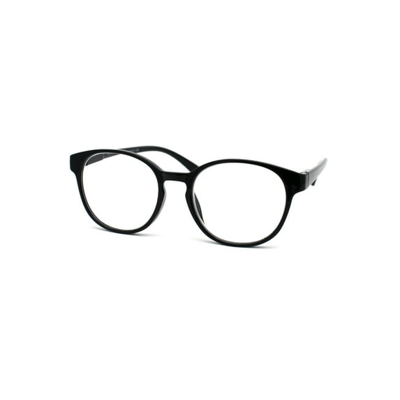 Round Thin Keyhole Horn Rim Plastic Reading Glasses Black +1.75