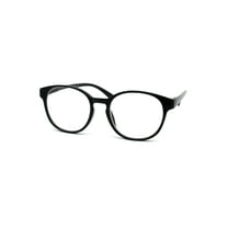 Round Thin Keyhole Horn Rim Plastic Reading Glasses Black  2.5