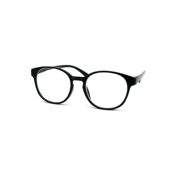 Round Thin Keyhole Horn Rim Plastic Reading Glasses Black +3.0