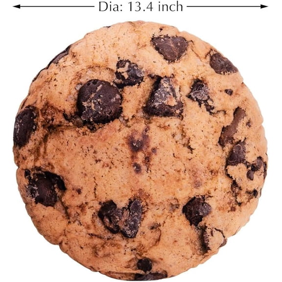Round Throw Pillow 13.4 Inch Chocolate Cookie, 3D Digital Print Decorative Comfortable Soft Plush Funny Food Shaped Pillow Light Weight Seat Pad Cushion for Couch, Chair, Floor, Sofa