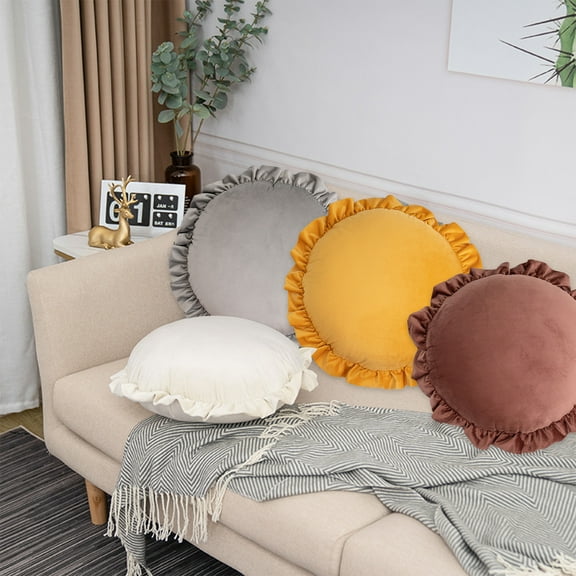 Round Throw Pillow under $5! Xqxayjr Round Throw Pillow, 45cm Circular Cushion for Sofa Bed, Soft Plush Decorative Pillow, Modern Home Decor Accent Pillow for Living Room Bedroom