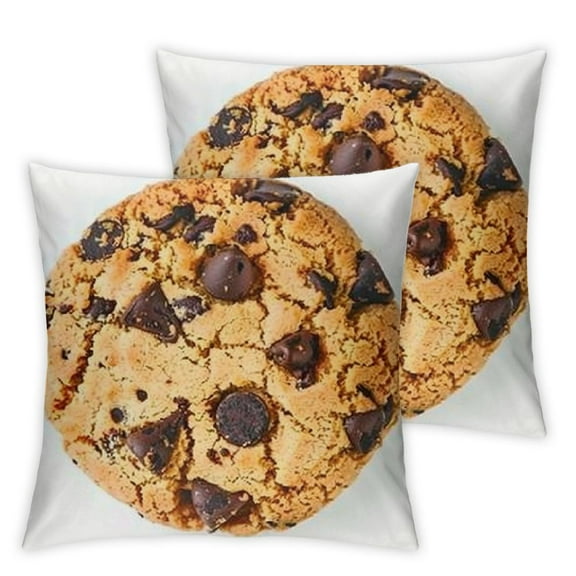 Round Throw Pillow  Chocolate Cookie, Digital Print Decorative Comfortable Soft Plush Funny Food Shaped Pillow Light Weight Seat Pad Cushion for Couch, Chair, Floor, Sofa