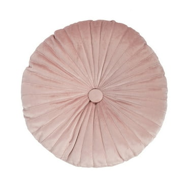 Round Throw Pillow Cushion Velvet Pleated Pillow Filled European Solid Color Pumpkin Plush Floor Pillow Home Decorative for Sofa