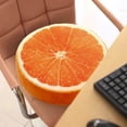 thumbnail image 1 of Round Throw Pillow Cute Fruit Cushion, 16 Inch Orange 3D Print Memory-Foam Breathable Invisible Zipper, Machine-Washable Sofa Office Window Seat Chair, 1 of 6