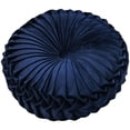 thumbnail image 1 of Round Throw Pillow Home Decoration Pleated Round Pillow Cushion for Couch Chair Bed Car 38 * 10CM Dark Blue, 1 of 9
