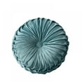 thumbnail image 1 of Round Throw Pillow Velvet Home Decoration Pleated Round Pillow Cushion for Couch Chair Bed Car 13.7 Inch Diameter 3.1Inch Height Blue, 1 of 8
