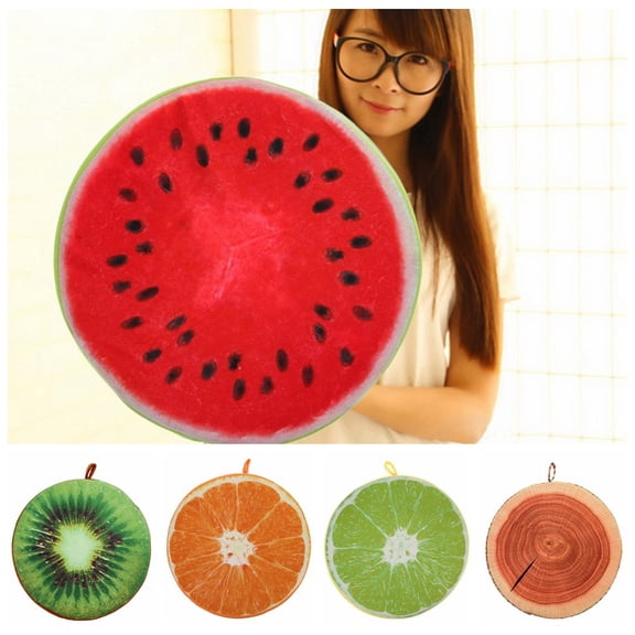 Round Throw Pillows, 3D Print Decorative Plush Funny Fruit Stuffed Cushions Toy Seat Pad for Couch, Chair, Floor, Sofa