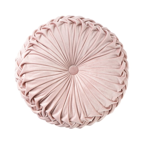 Round Throw Pillows Decorative Velvet Pleated Throw Pillows 17 Inch Pumpkin Boho Chair Cushion for Couch Sofa Chair Bed Home Decoration