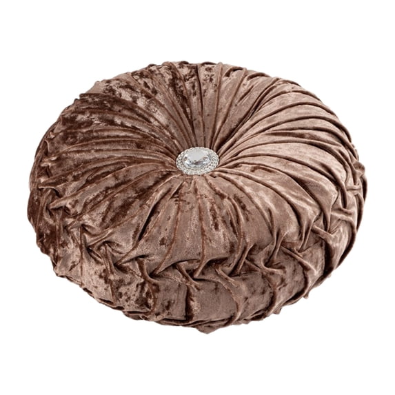 Round Throw Pillows, Velvet Pleated Pumpkin Throw Pillow Couch Cushion Floor Pillow for Sofa Bed Chair Living Room Car Home Decor