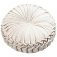 thumbnail image 1 of Round Throws Pillow Handmade Solid Color Pleated Round Pillow Velvet Pumpkin Throw Pillows Decorative for Bed Living Room Sofa Couch, 1 of 12