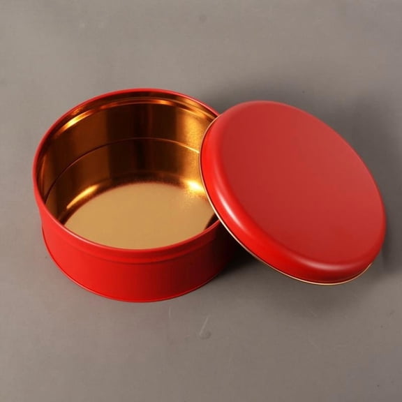 Round Tin Box for Cookies, Candy & Cake - Sturdy Storage Container