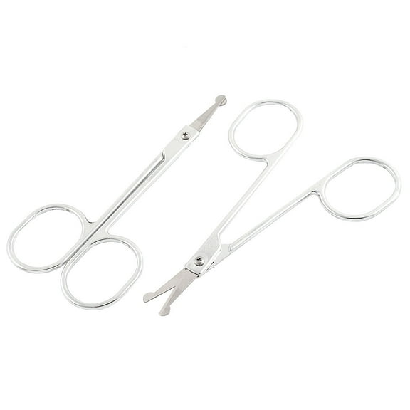 Round Tip Eyebrow Nose Hair Trimming Trimmer Scissors Makeup Tool 2 Pcs