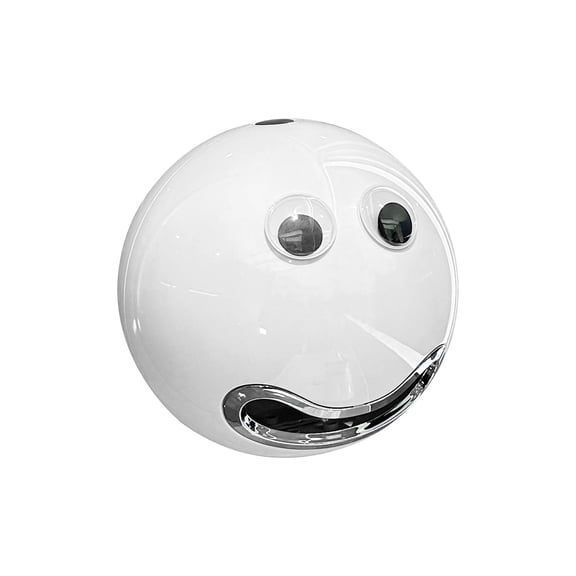 Round Tissue Box, Decorative Smile Face Facial Tissue Dispenser with Internal Support Rod for Desktop Home Living Room and Office Desktop Decor, 6.7x6.9in