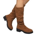 thumbnail image 1 of Round Toe Boots,Knee High Boots for Women - Refined Tall Dress Boots with Suede-Look Upper, Round Toe and Pull On Knee Boots, Tall Shaft Fashion Boots, Easy-to-Style Casual Footwear for Fall Winter, 1 of 8