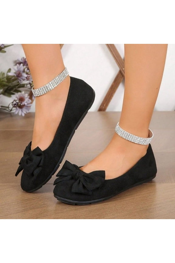 Round Toe Bow Ballet Soft Sole Casual On Shoes