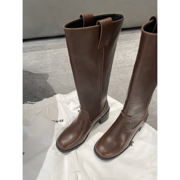 Round Toe Knee Long Knight Boots (6, Brown)
