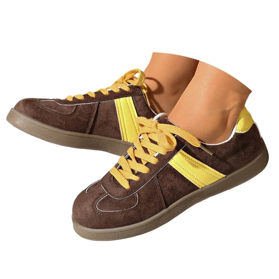 YLYL Sneakers for Women Lace up Low Top Lightweight Fashion Casual Non-Slip Walking Shoes