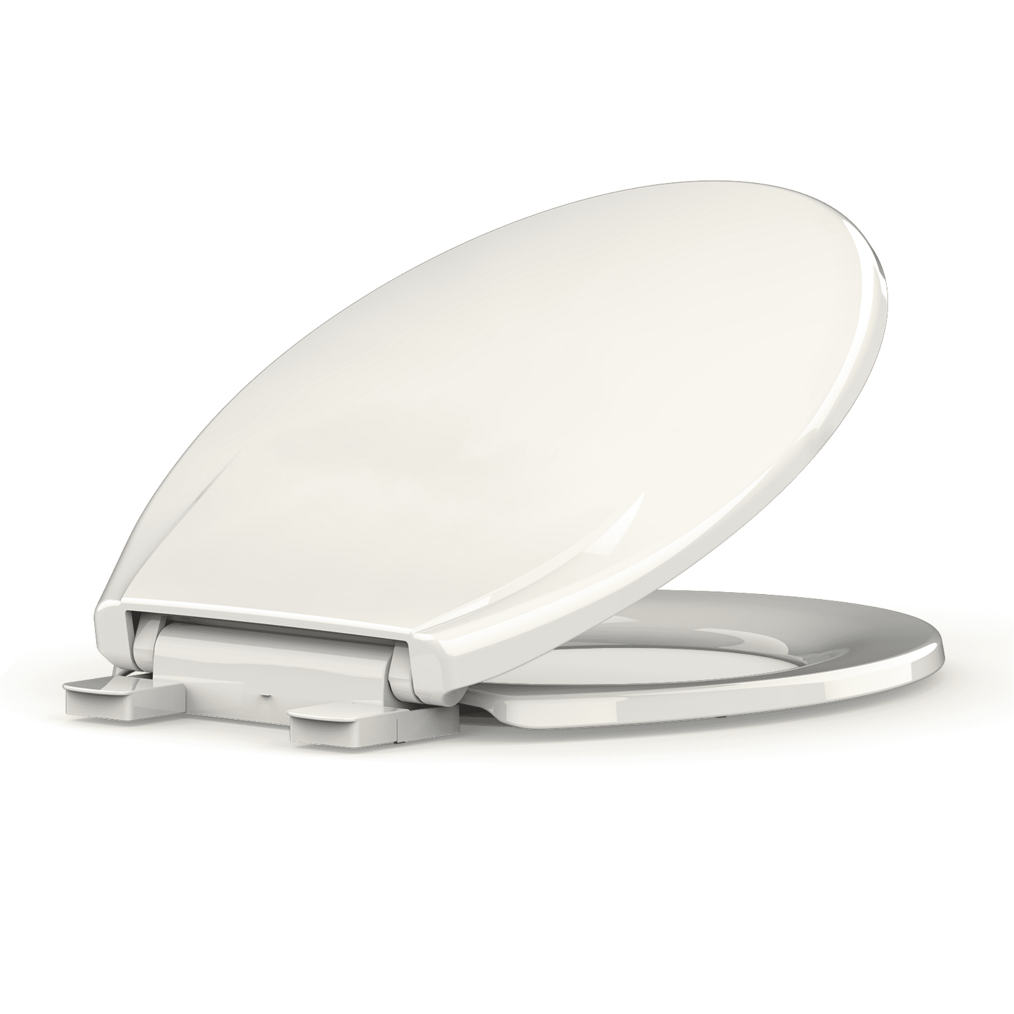 Round Toilet Seat, Quiet Close Cover and Seat, Easy to Clean and Stain-Resistant, Residential Standard Toilet Seat with Lid, Secure Plastic Hinges, Easy to Install, Biscuit