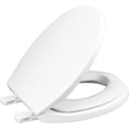 thumbnail image 1 of Round Toilet Seat with Slow Close Seat, Easy Clean, Plastic, White, Suitable Standard Round Toilet, 1 of 12