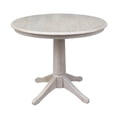 thumbnail image 1 of Round Top 36" x 36" Solid Wood Pedestal Dining Table in Washed Gray Taupe, 1 of 6