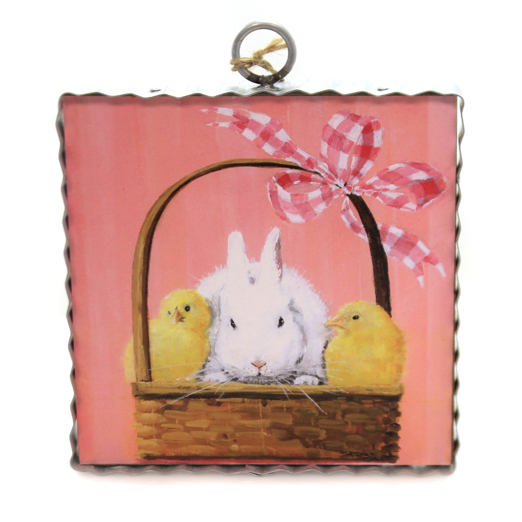Round Top Collection Easter Bff's Mini Gallery Print Bunny Chicks Basket E20034