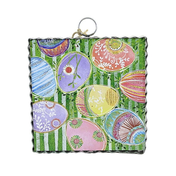 Round Top Collection Egg Explosion Mini Print Wood Easter Home Decor E22091