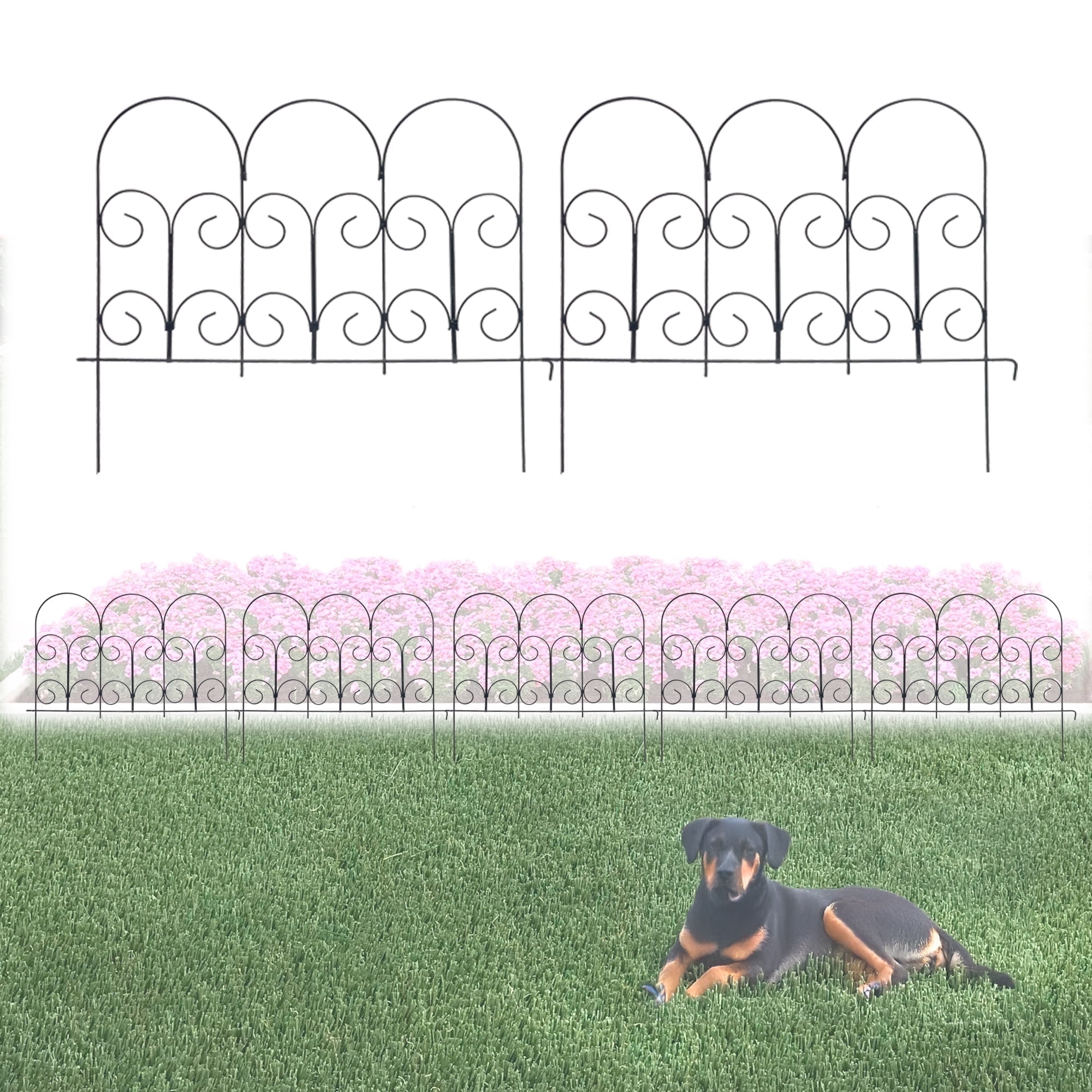 Glamos Wire 18 inch Decorative metal Fence 5 Pack 9 Feet Total