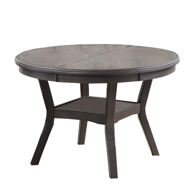 Round Top Wooden Dining Table with Boomerang Legs, Walnut Brown main image 1