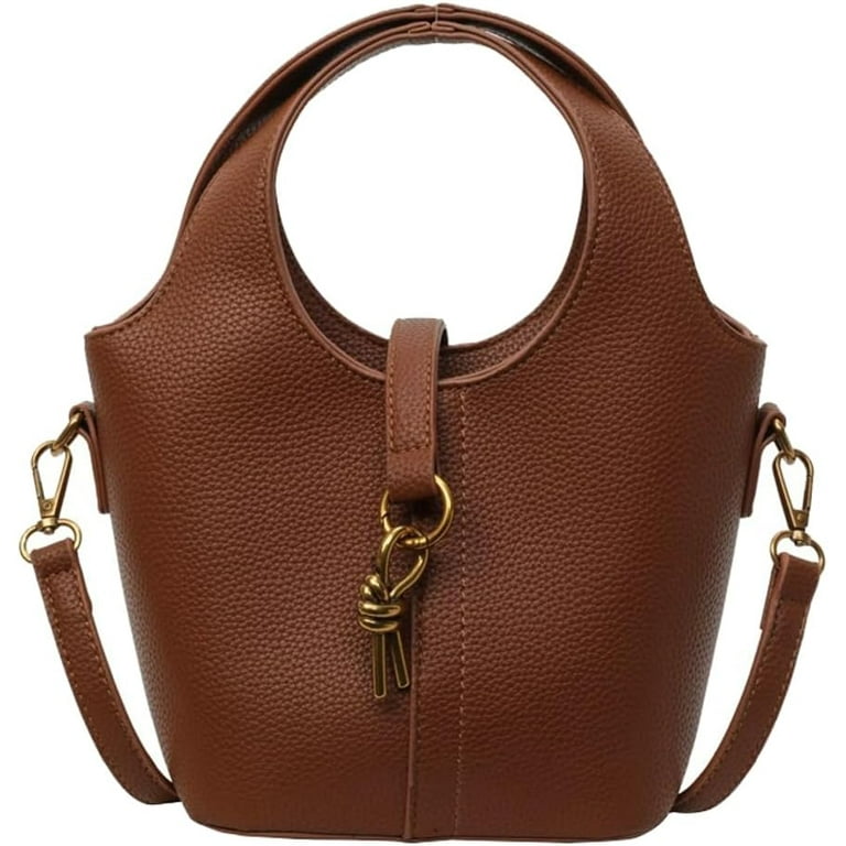 Round Tote Bag Solid Color Bucket Bag Women s Clutch Bag Casual Crossbody Bag With Zipper Purse Handbag