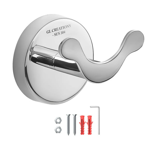 Round Towel Hooks for Hanging Coat Hooks Bathroom Towel Hanger Stainless Steel SUS 304 Backpack Robe Clothes Hook Modern Wall Purse Holder for Kitchen Garage Hotel Wall Mounted Door Hanger