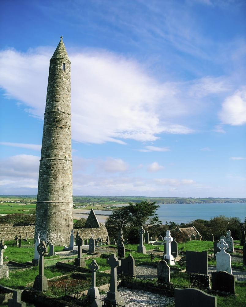 Round Tower Ardmore Co Waterford Ireland Canvas Art - The Irish Image Collection Design Pics (13 x 17)