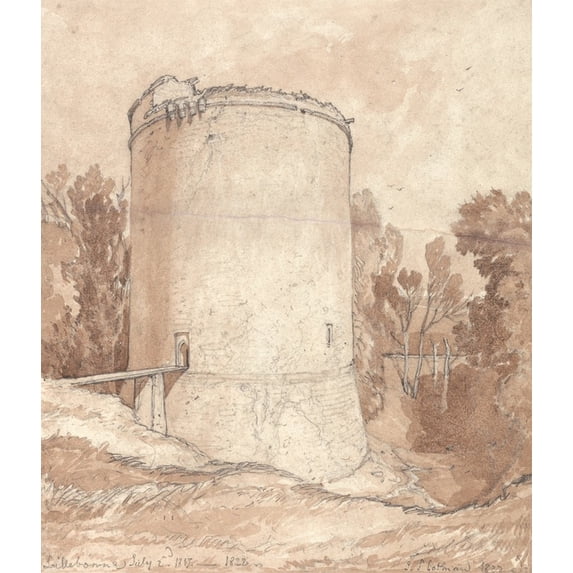 Round Tower, Castle of Lillebonne, Normandy (1822) Poster Print by John Sell Cotman (24 x 36)
