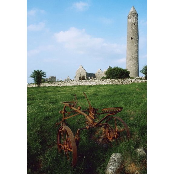 Round Tower, Kilmacduagh Near Gort, Co Clare, Ireland Poster Print (12 x 18)