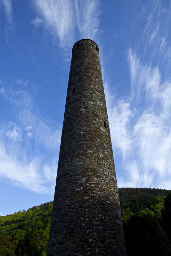 Round Tower at St Kevins Church Glendalough County Wicklow Ireland Canvas Art - Panoramic Images (27 x 9)