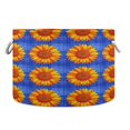 thumbnail image 1 of Round Toy Storage Basket Foldable Storage Basket for Home Decor Laundry Basket20" x 14" Quilted Seamless Sunflowers Pattern, 1 of 6