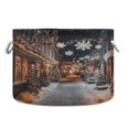 thumbnail image 1 of Round Toy Storage Basket Open Home Storage Bins Foldable Baskets for Toys, Laundry & Home Decor Christmas Street, 1 of 6