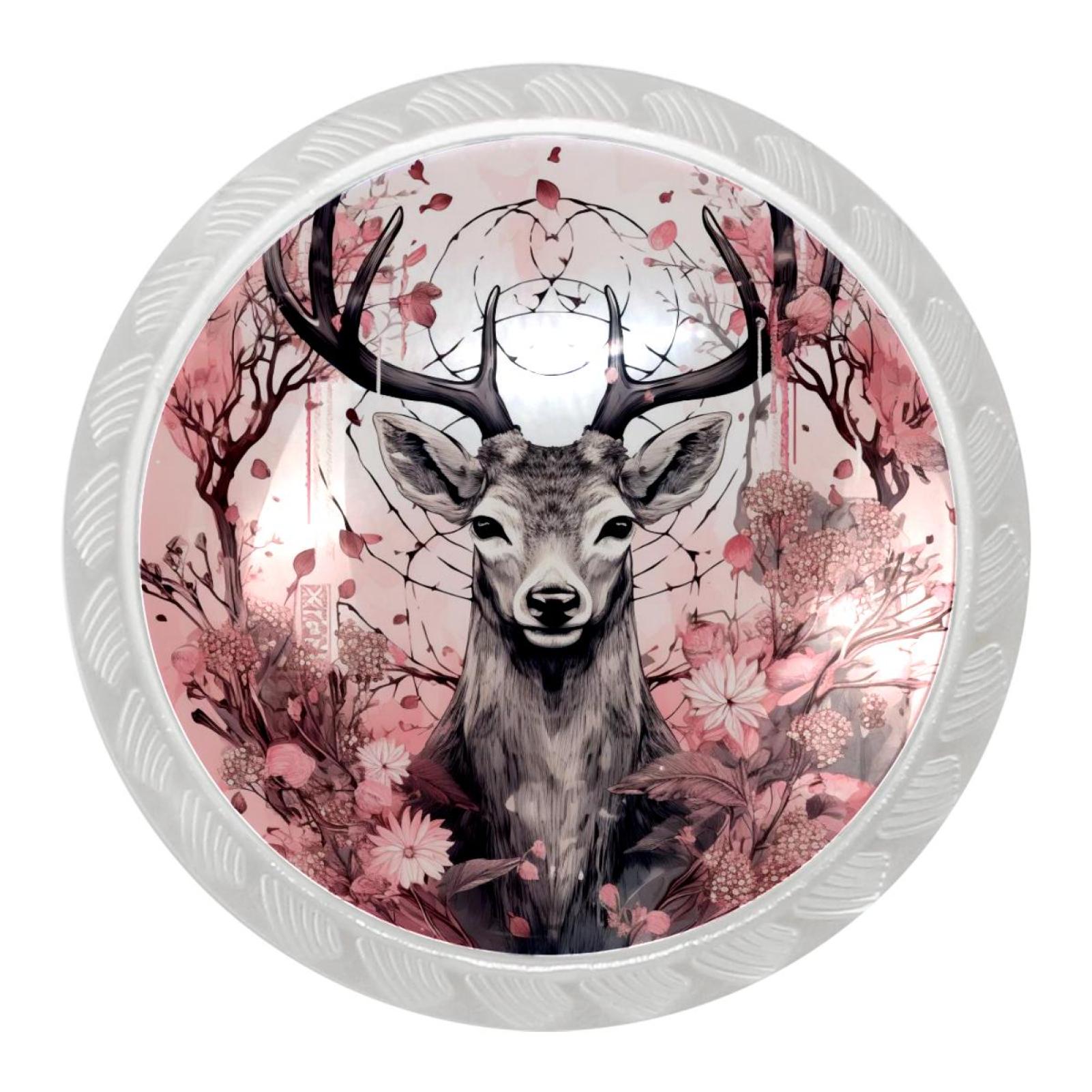 Round Transparent Knob Set of 4, Elegant Drawer Pull Handles