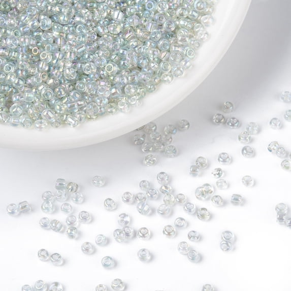 Round Transparent Colors Rainbow Glass Seed Beads Clear 12/0 2mm Hole: 1mm about 3306pcs/50g