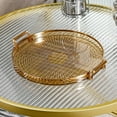 thumbnail image 1 of FUEENIRVA Golden Round Tea Cup Tray Acrylic Serving Tray Decorative Platter for Home Restaurant Bar, 1 of 5