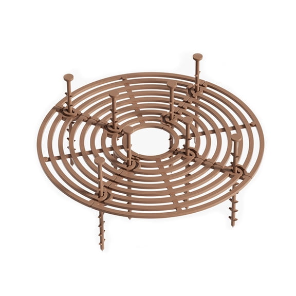 Round Tree Root Protection Guard Metal Landscape Barrier with Adjustable Stakes for Outdoor Use