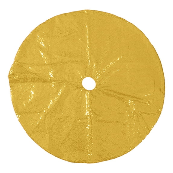 Round Tree Skirt, Small Christmas Tree Skirt Outdoor Party Tree Decorations, Little Sparkle Tree Skirt for All Occasions, Diameter 48in(Gold)