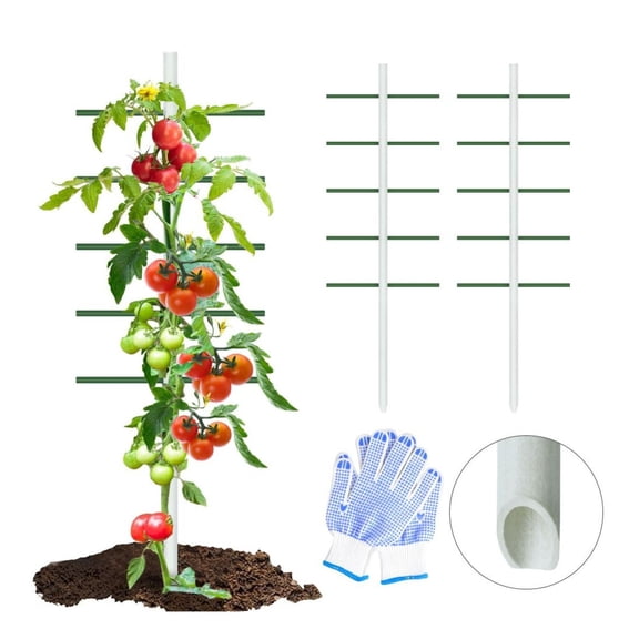 Round Tube Climbing Trellis - 2FT x 6FT White Plant Support for Garden, Balcony, Flowers & Vegetables - Outdoor Climbing Frame