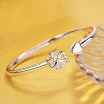 Round Tube Clover Push-pull Bracelet For Women